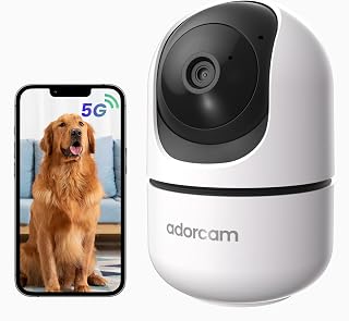 Indoor Camera for Home Security: 5G & 2.4G WiFi 2K 360° Pan Tilt Camera with 2 Way Audio Night Vision Phone App Video Surveillance for House Room Apartment Monitoring Baby Nanny Pet Dog Cat