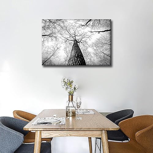 Vista 227 de 1 lienzo decorativo para pared, ferrocarril a través del bosque de pinos con niebla, decoración moderna para el hogar, sala de estar, arte de pared