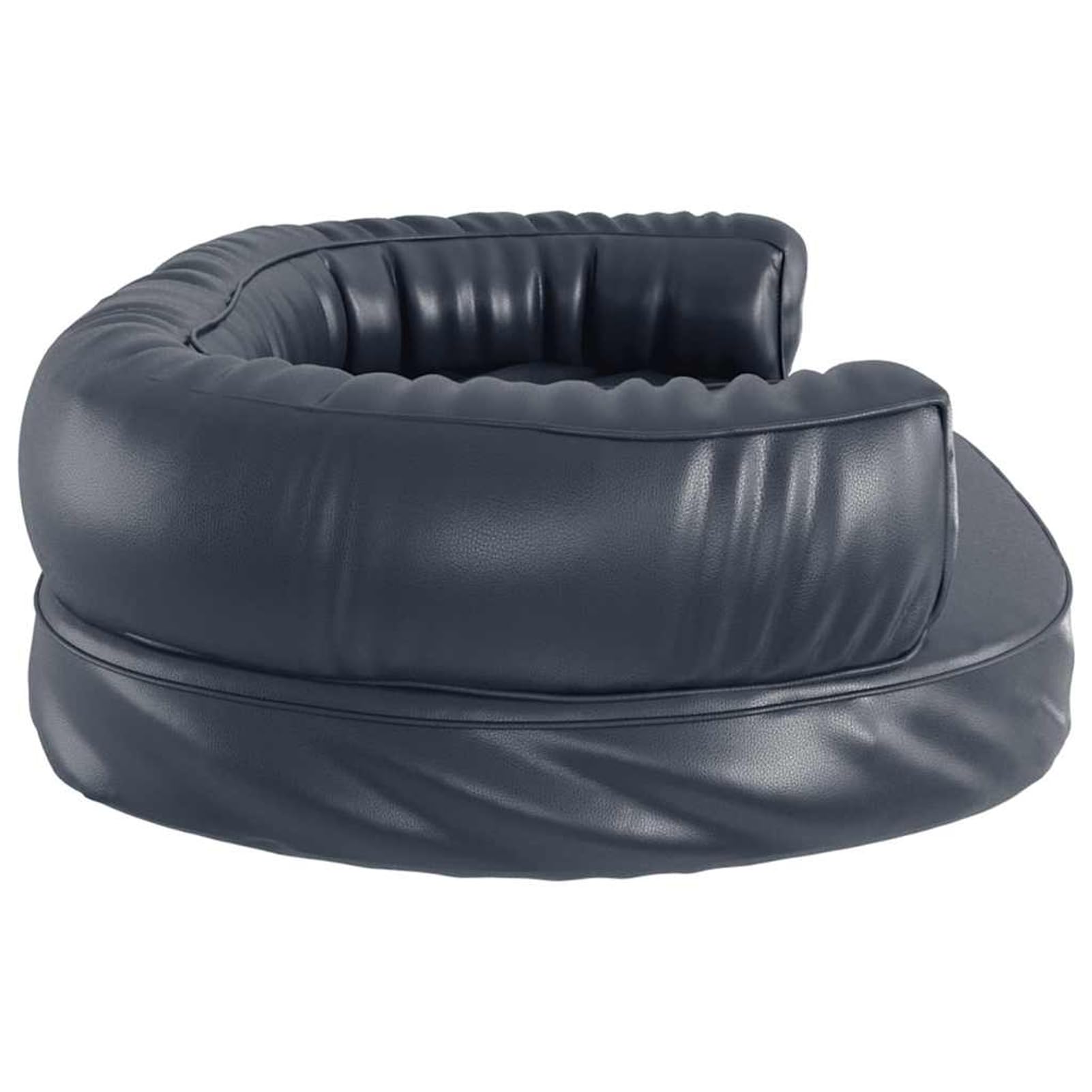 Hundebett ergonomisch Dunkelblau 88x65 cm Kunstleder Schaumstoff | Ergonomische Schaumstoffpolsterung, rutschfeste Unterseite, pflegeleichtes Kunstleder