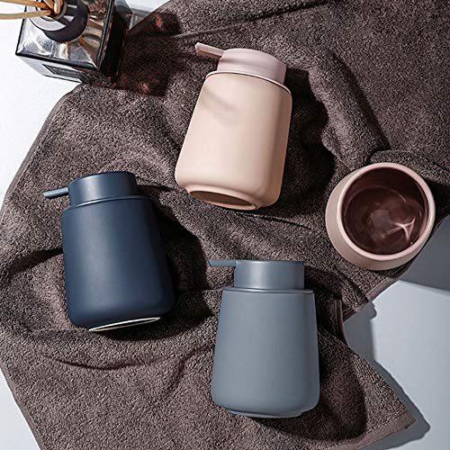 Layboo Nordic Style Ceramic Hand Soap Dispenser, Decorative Liquid Soap & Lotion Dispenser Hand Soap Dispenser, For Kitchen Or Bathroom Countertops - 350 Ml (Navy Blue) #TOP5