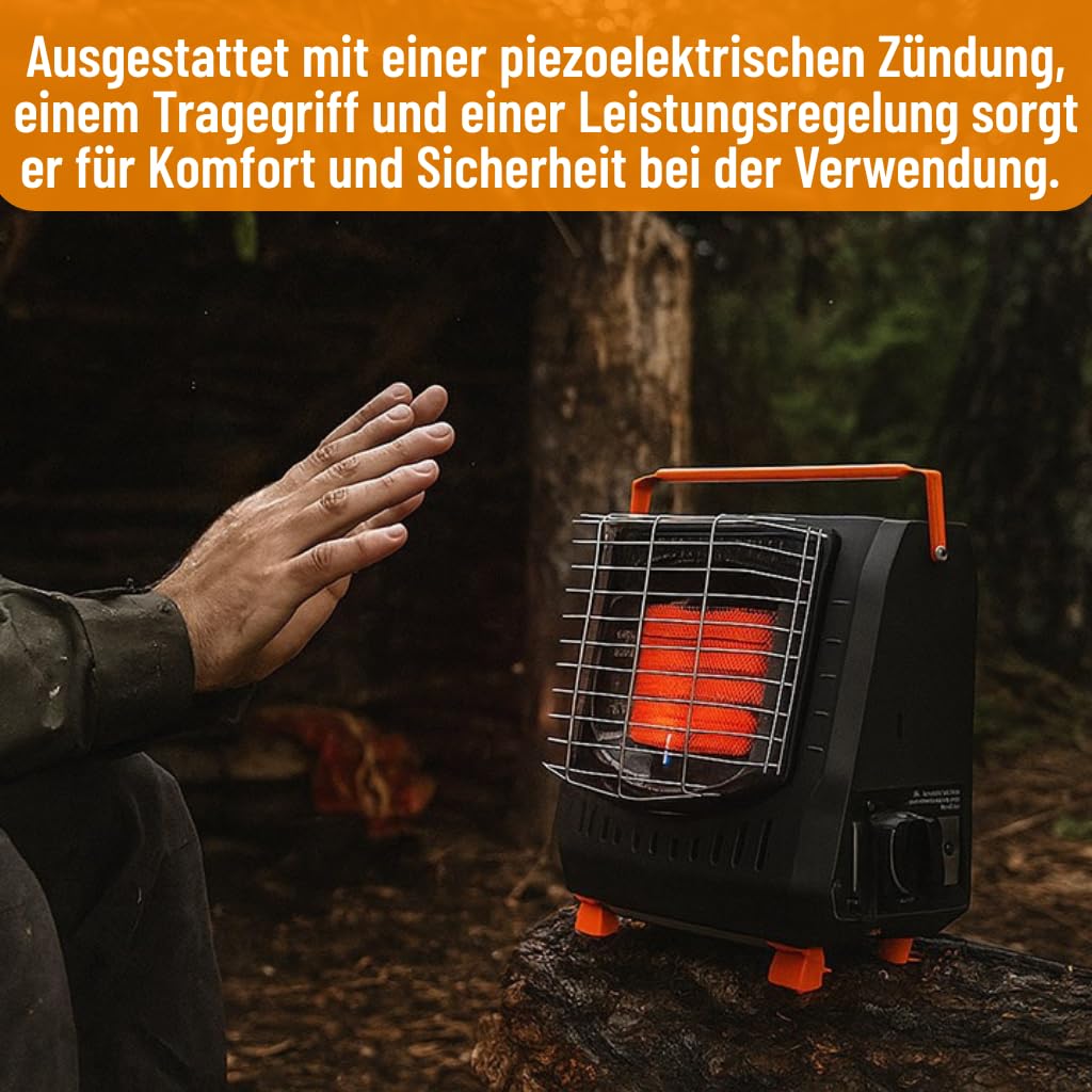 NEO TOOLS Gas-Heizofen 2200W, Tragbarer Gasheizer mit Piezozündung