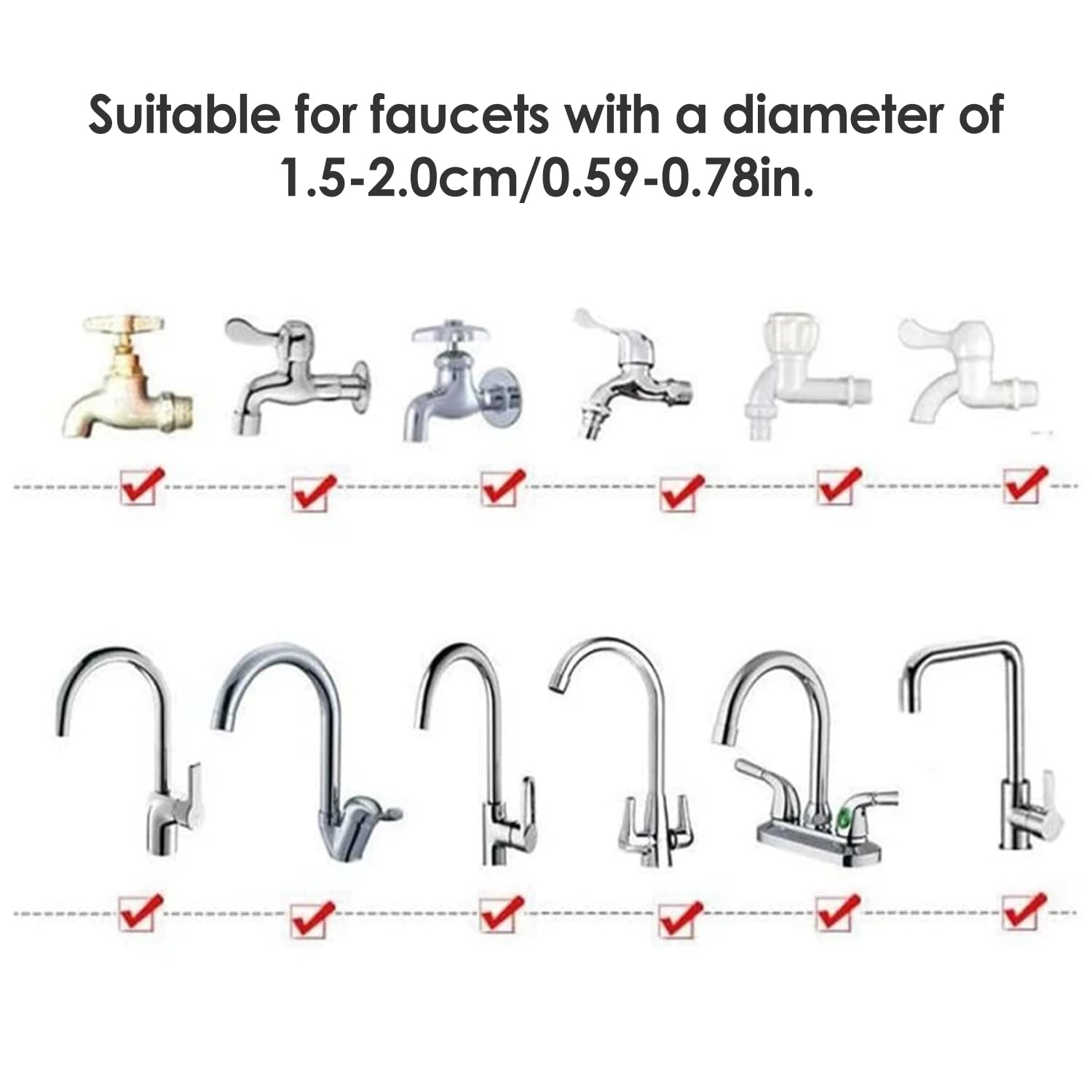 Tuyau de Pulvérisation d'évier, Tuyau d'évier en Caoutchouc Portable, Pulvérisateur de Robinet, Fixation de Tuyau d'évier, Accessoire de Douche pour Lavage de Chien, pour Le Bain(Tête Unique)