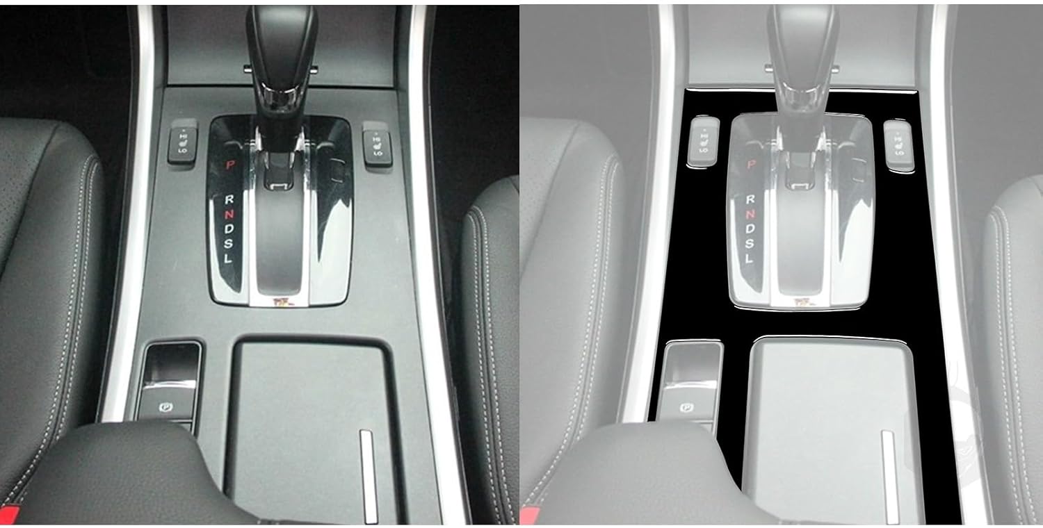 Glossy Black Center Console Gear Shift Panel Frame Cover Decals Car Accessories Interior Trim Stickers Compatible with Honda 9th Gen Accord 2013 2014 2015 2016 2017 - A
