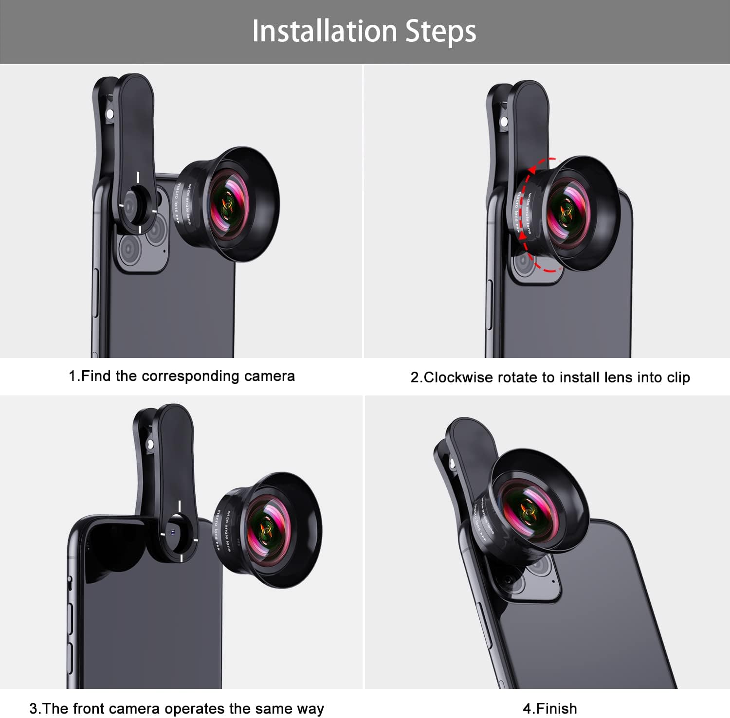 iPhone Camera Lens Pro with Tripod - ANGFLY 4K HD 120° Wide Angle Lens & 20X Macro Lens, Phone Camera Lenses Compatible with iPhone Android Samsung One Plus Huawei Phones and Tablets