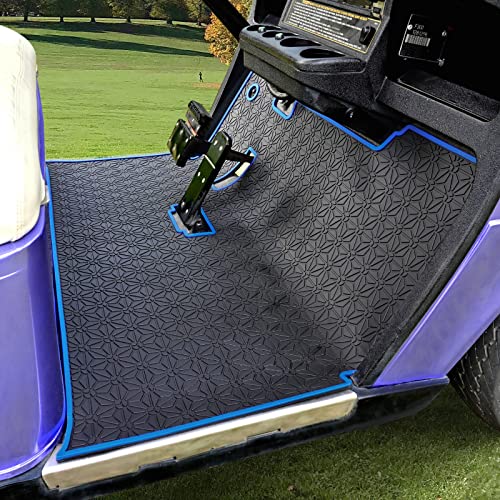 Nokins Golf Cart Floor Mats Compatible With Ezgo Txt (1994+), Ex1 (2020), Valor,Upgraded Full Coverage Golf Cart Liner Mat Blue Tirm #TOP4
