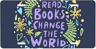 Read Books Change The World Aluminum License Plate Personalized Design Novelty Car Vanity Tag 6x12 Inch