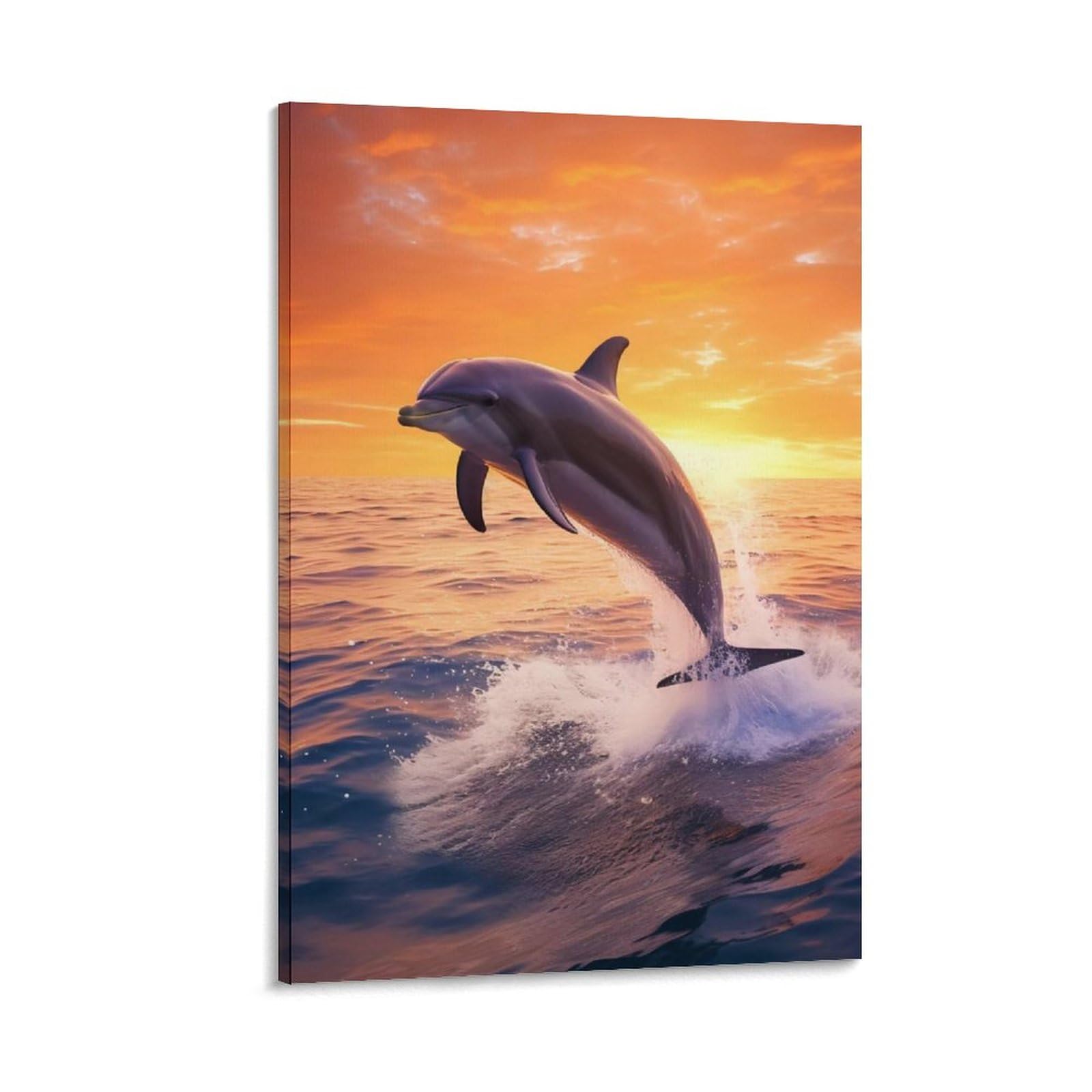 Amazon.co.jp: 絵画 海から飛び出すイルカインテリア 絵画 超