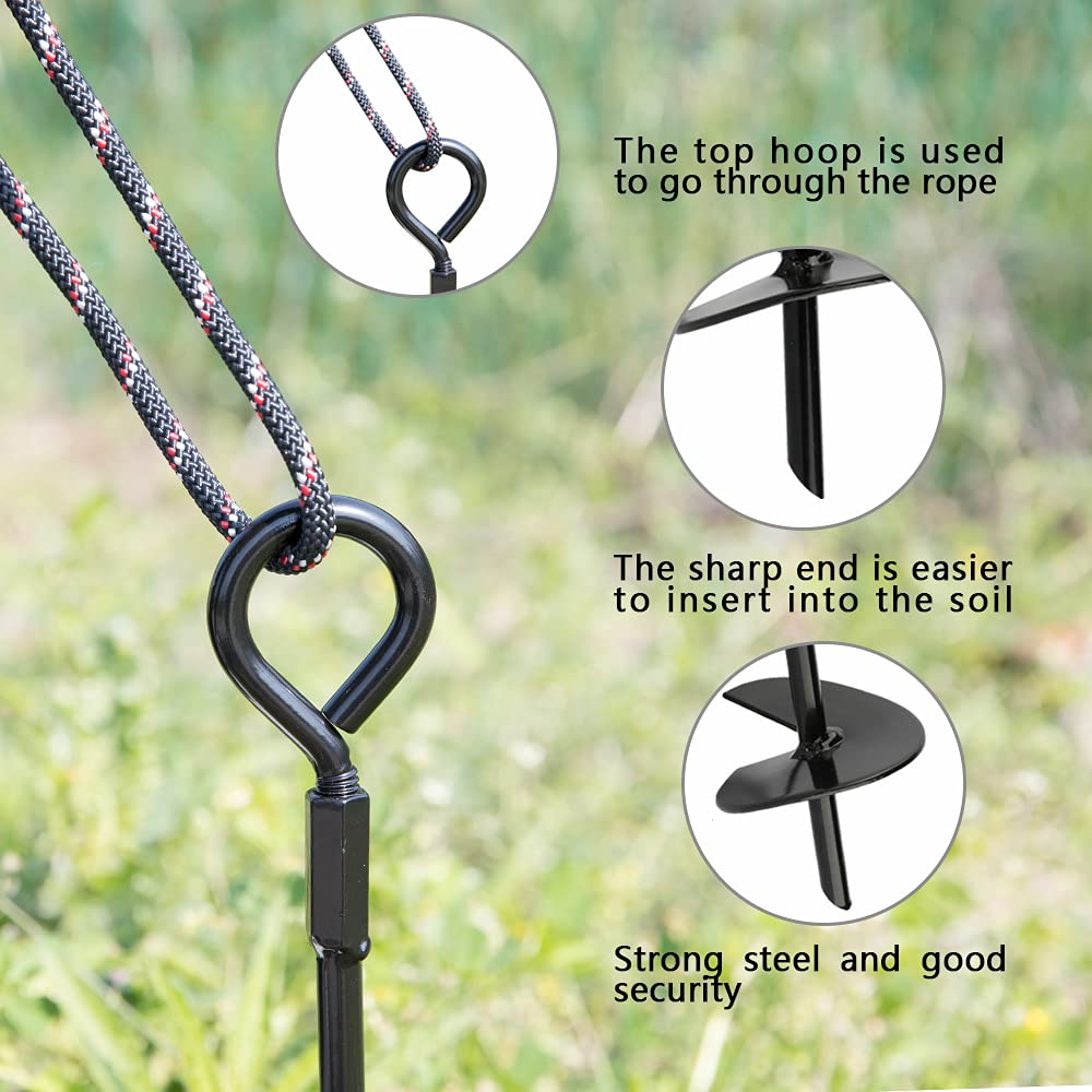 Buy FEED GARDEN 18 Inch Ground Anchor 4 Pack 12mm Diameter Heavy Duty Earth Anchor for Canopies