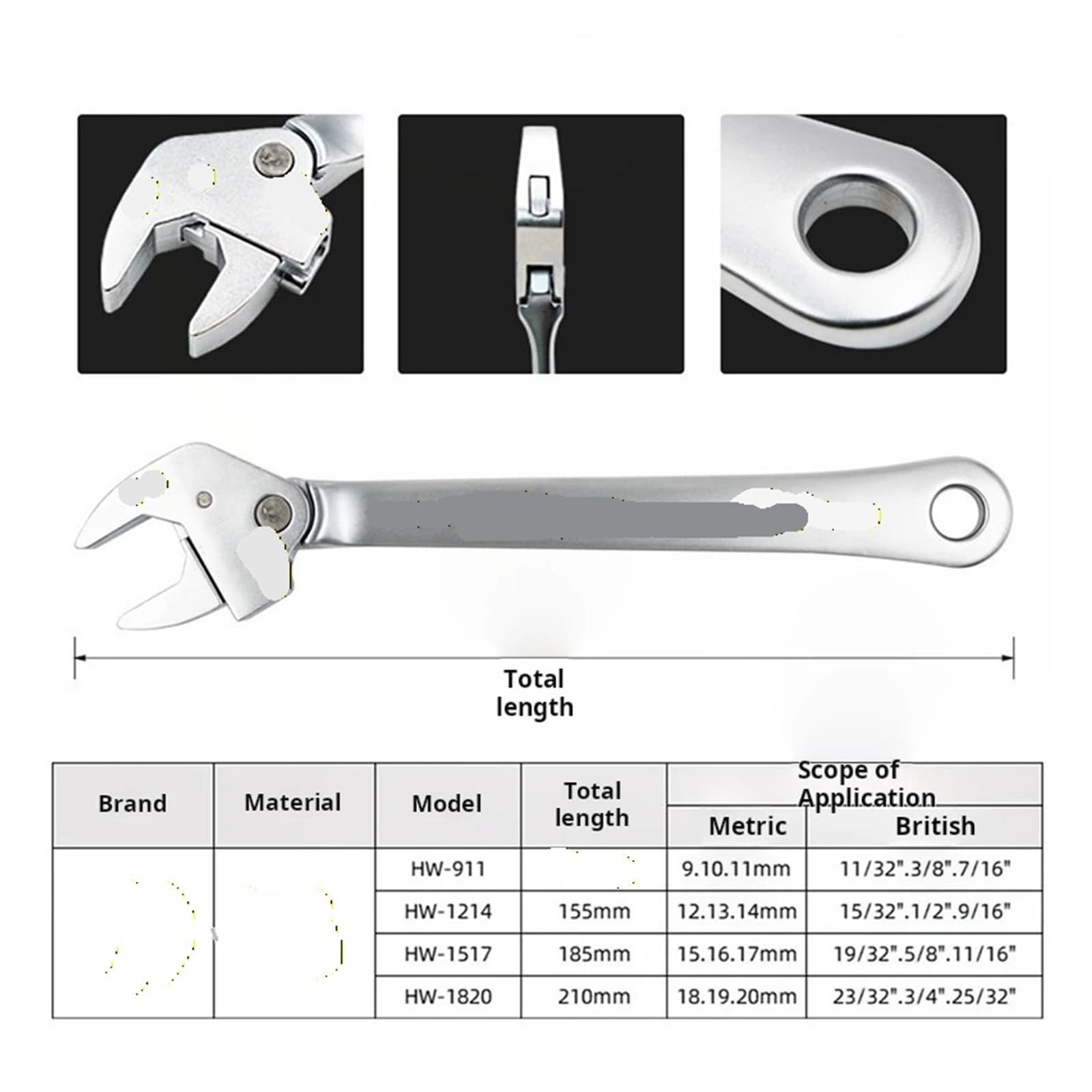Pinza a Pappagallo Chiave autobloccante a rilascio Dimensioni metriche e imperiali disponibili aperta a cricchetto autoregolabile(S 9-11MM)