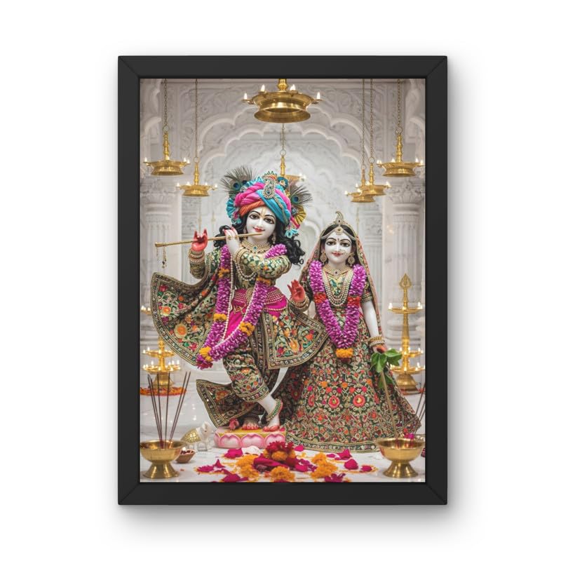 Image of Photo Frame Wall Art for Living Room, Bedroom, or Office Wall Decorations & Wall Mount Display, Lightweight Black Frame (A4 Size) (Design 8642)