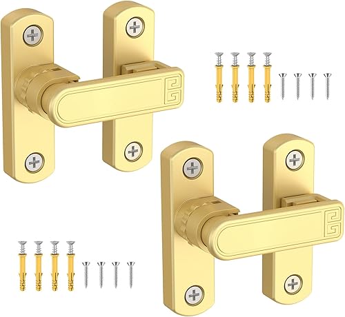 Miniatura 15 de Cerradura de puerta corrediza de granero de 90/180 grados, cerraduras de puerta de seguridad ajustables de aleación de zinc y pestillos