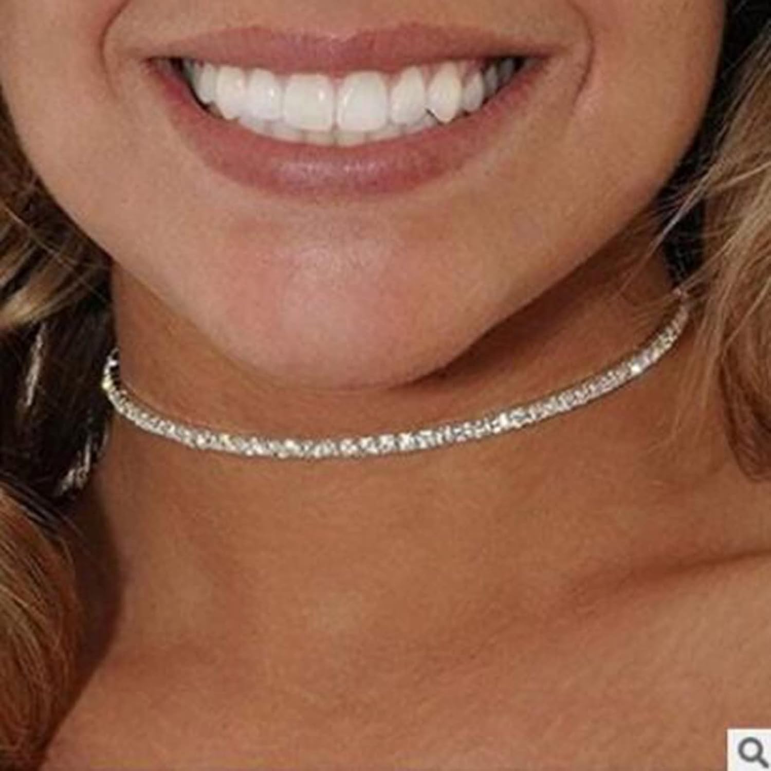 Rhinestone Choker Necklaces Silver Crystal Cz Necklaces Sparkling Diamond Choker Necklaces Thin Crystal Collar Necklaces Jewelry for Women - Image 2
