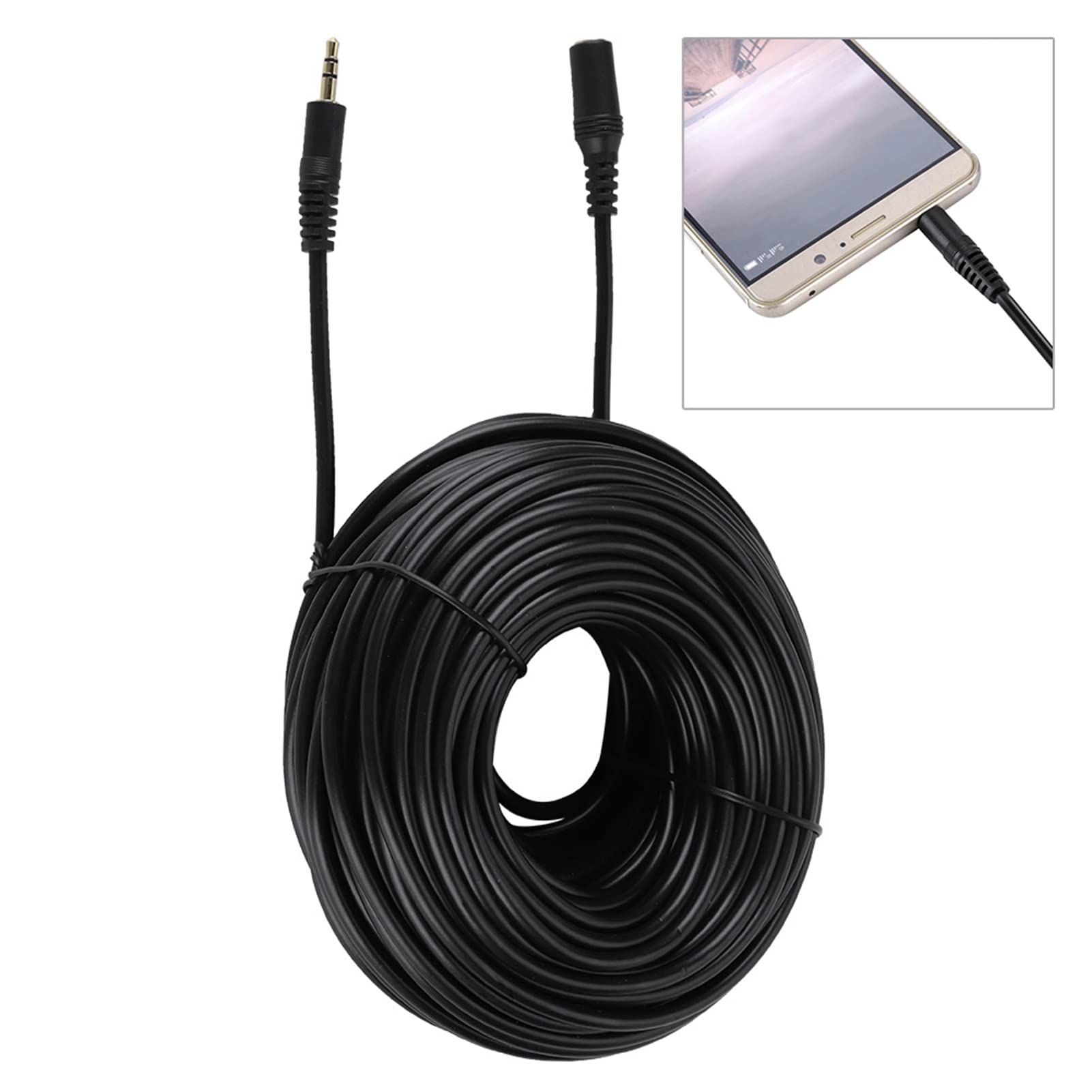 Bediffer Cavo di Prolunga Audio Jack Aux 3,5 Mm Maschio a Femmina per Cuffie Stereo per Smartphone (30 m/98,4 piedi)