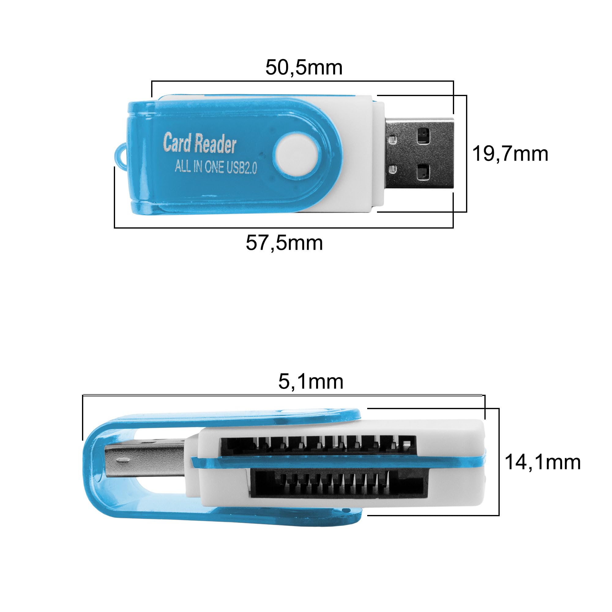 Lettore Di Schede Di Memoria 4 In 1 Lettore Di Schede Multiple Usb 2 0 Adattatore Per Cardreader Per Unita Flash Tutto In Uno Adatto Per Micro Sd Tf Ms Micro M2 - Foto 5