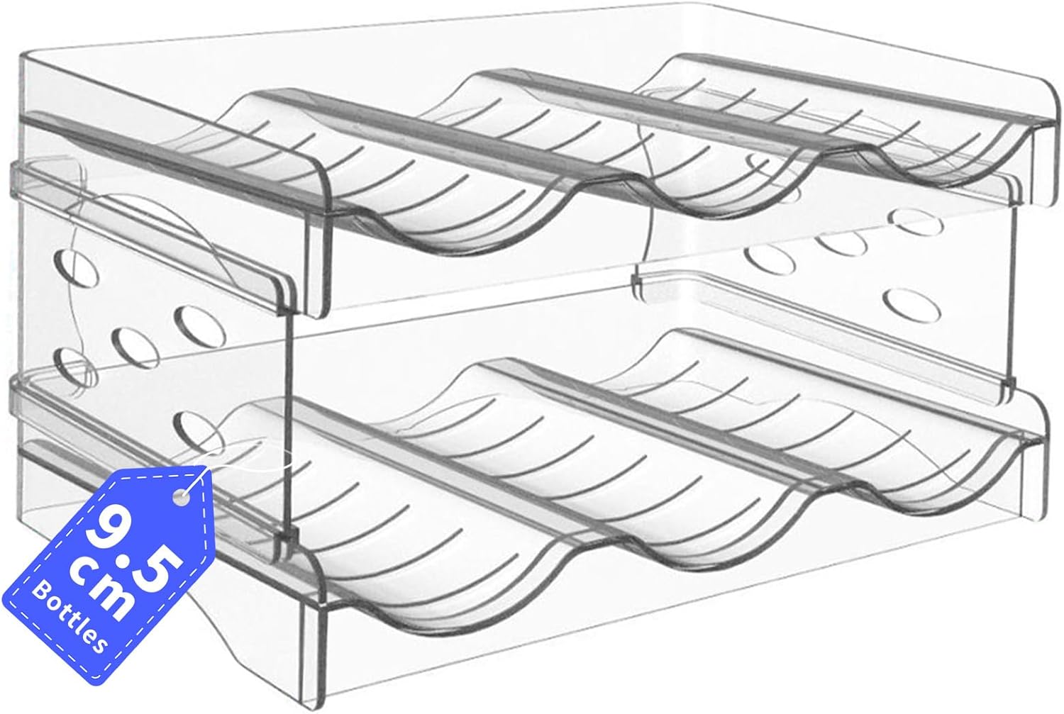 Bottle Holder Fridge Stackable 6 Bottles Efficient Bottle Organiser