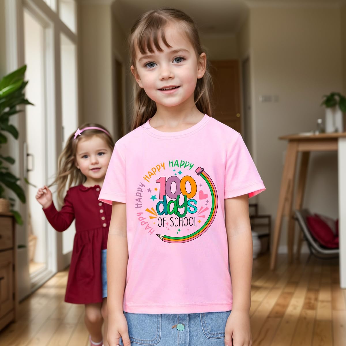 Cool 100 Days of School Shirt Girls Boys 100th Day of School Celebration Kids T-Shirt Tops 3-7 Years - Image 3