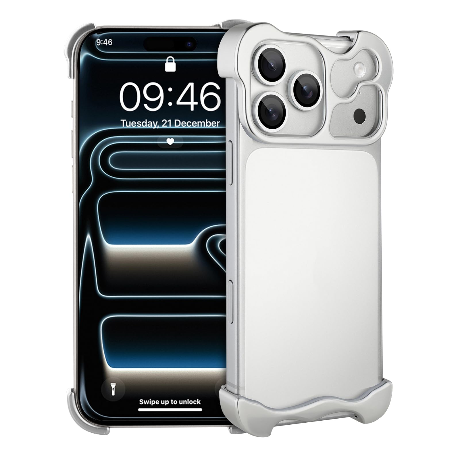 Frameless Phone Case Crafted for iPhone 17 Pro Max Silver