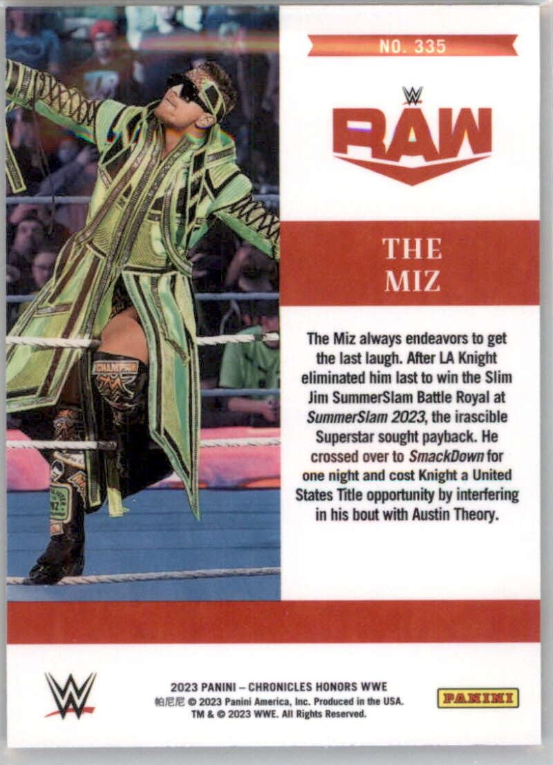 Amazon.com: 2023 Panini WWE Chronicles Honors #335 The Miz Raw