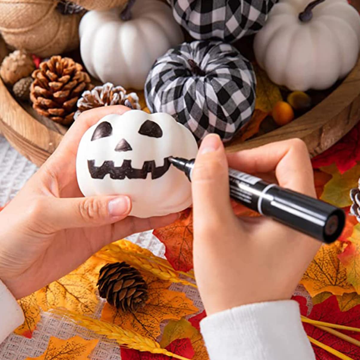 24stücke Teiliges Künstlicher Kürbisse Herbst Und Halloween-Dekoration Vielseitig Einsetzbar Für Festlichkeiten Rustikale Akzente Für Zuhause Schule Und Garten