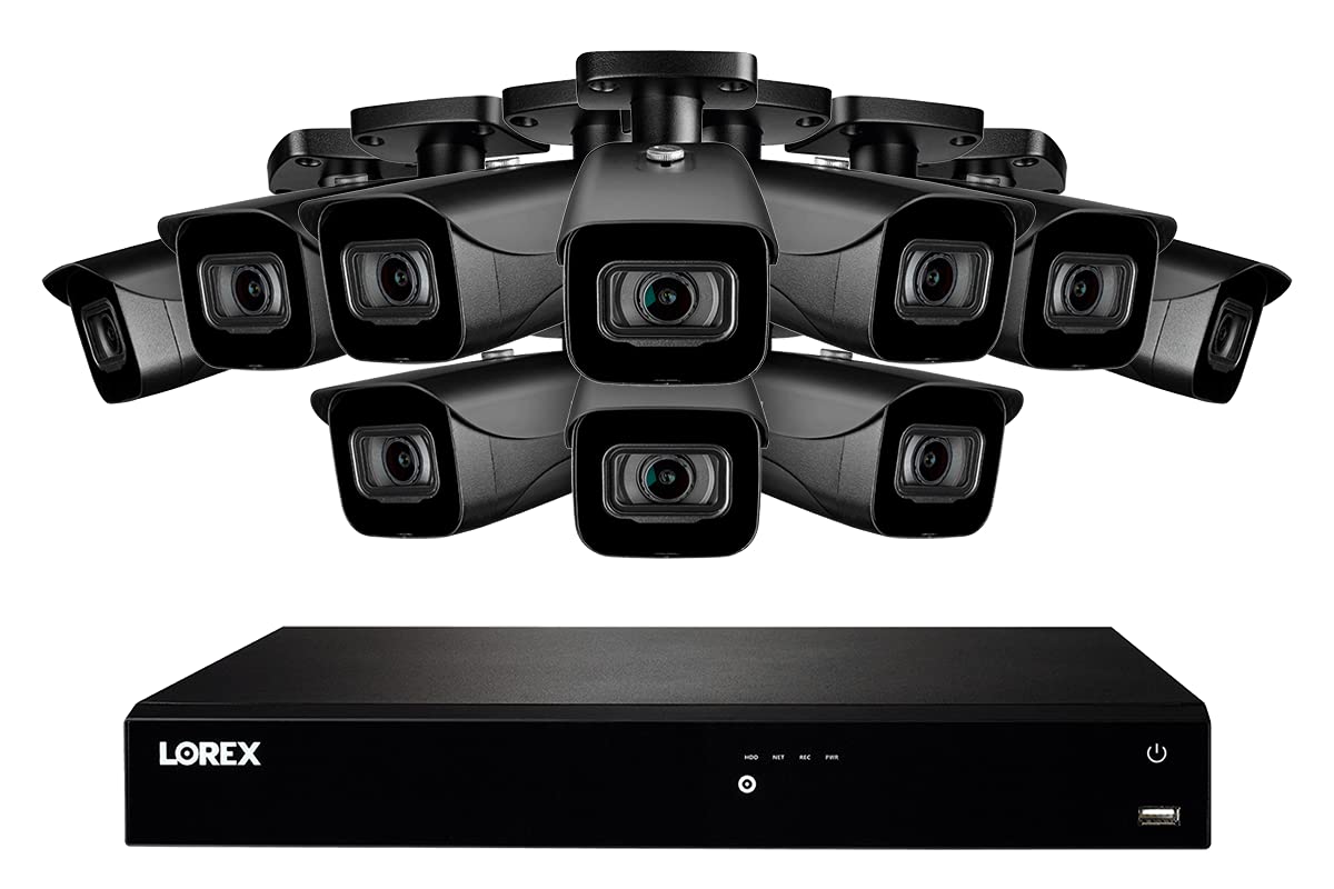 Lorex Technology, Lorex N4K3-1610BB 16 Channel 4K Surveillance System with N862A63B 3TB 4K Fusion NVR and 10 E841CAB 8MP Bullet Cameras