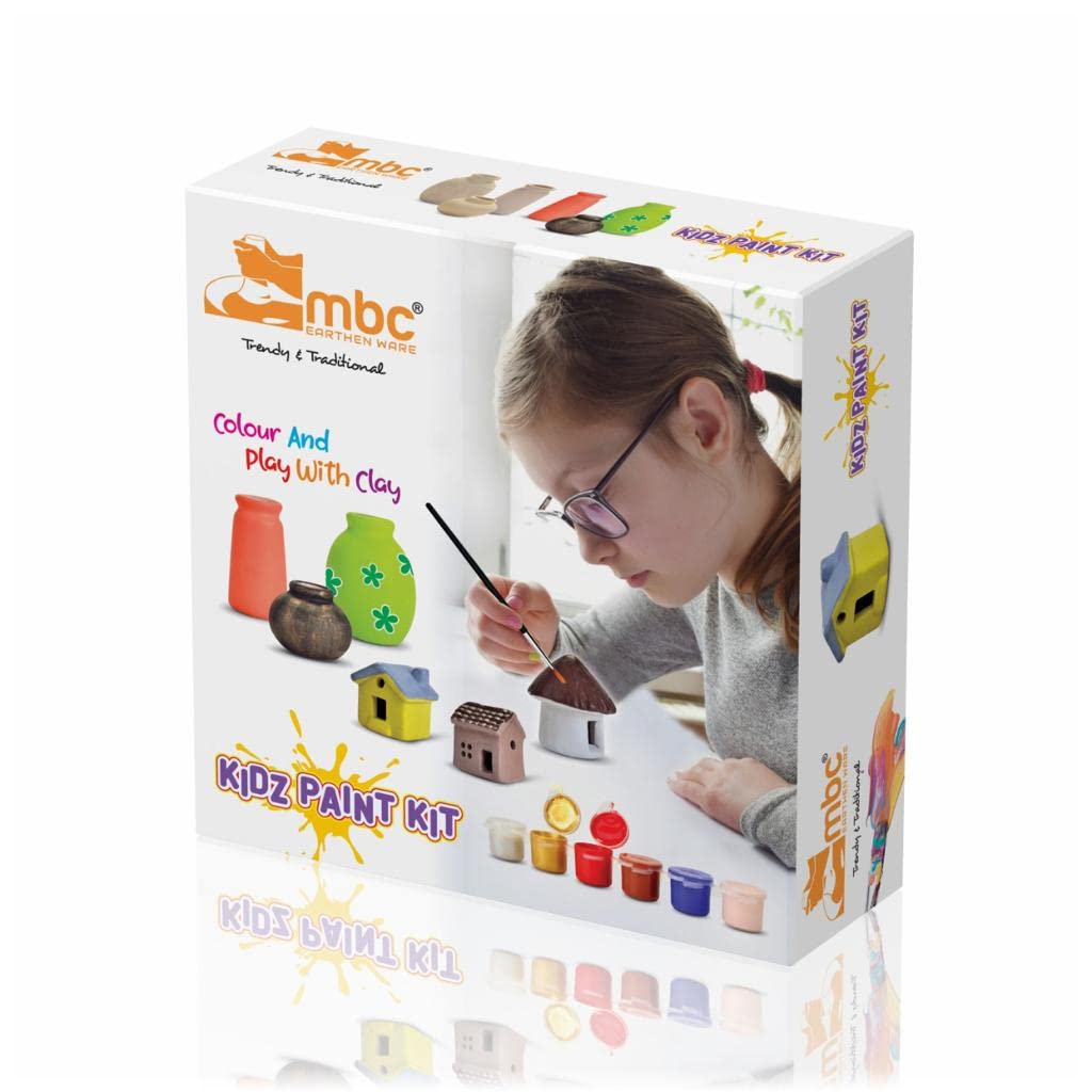 MBC Kidz Paint Kit 3 Clay Pots And 3 Clay House With 2 Color Lits And 2 Brush Painting Kit For Kids, Creative Indoor Art And Craft Kit For Kids, Birthday Gift For Kids, Brown (B0BW8PPXZY) Amazon Price History, Amazon Price Tracker