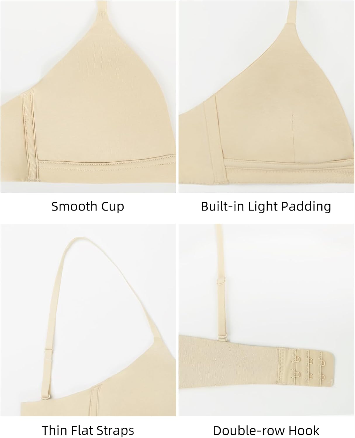 Pima Cotton Modal Bralette for Small Chest - Wireless Bra AAA/AA/A/B Cup Soft Cup Triangle Bra for Petite Women - Image 5