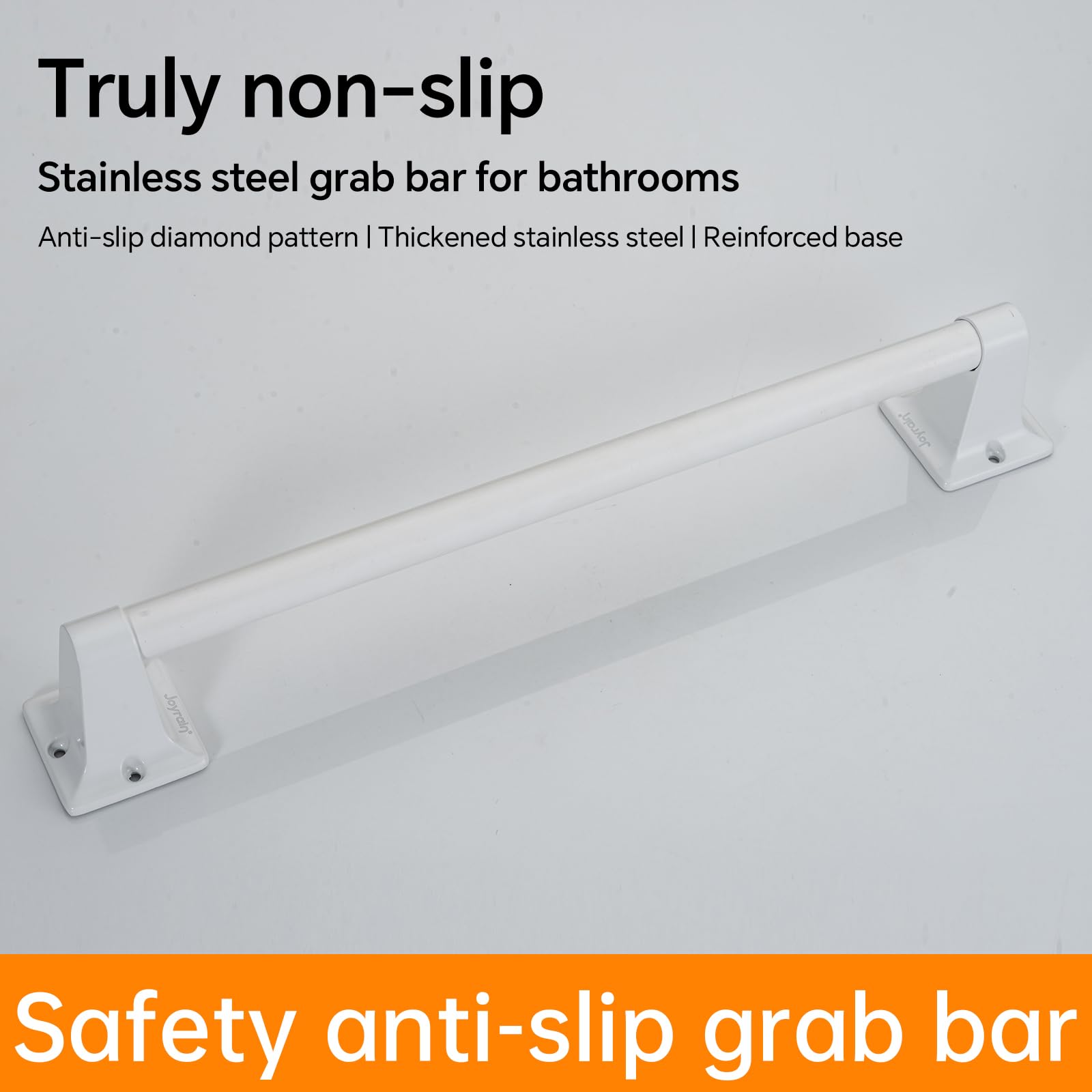 Joyrain Barra de agarre de baño de acero inoxidable para ancianos, barra de seguridad y toallero de doble función, mango antideslizante de 9/16/24 pulgadas para ducha/inodoro/bañera (blanco, 24