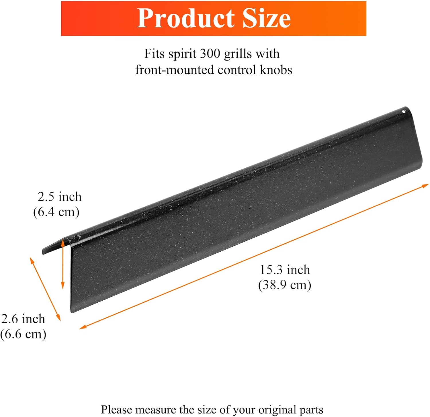 15.3" Flavorizer Bars for Weber Spirit 300, GS4 Spirit II 300 Series E310 E320 E330 S310 S320 S330 Grill with Front Control, Weber Grill Replacement Parts, Grill Parts for Weber 7636 69797 68843 Porcelain Steel Spirit I 300 & Spirit II 300