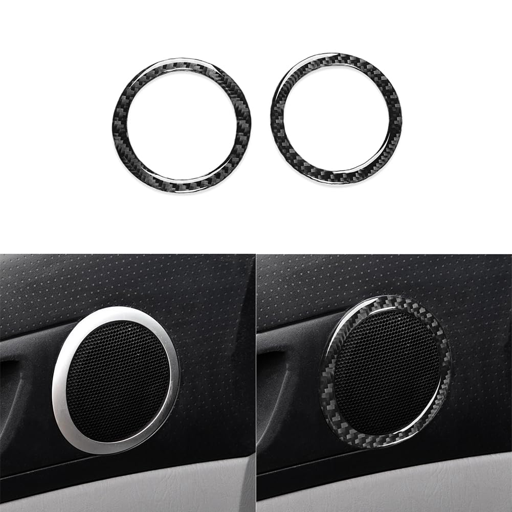 UOADA 2pcs Car Door Horn Loudspeaker Frame Real Carbon Fiber Trim Sticker Compatible with Tacoma 2005 2006 2007 2008 2009 2010 2011 2012 2013 2014 2015 Real Carbon Fiber Accessories Interior Black
