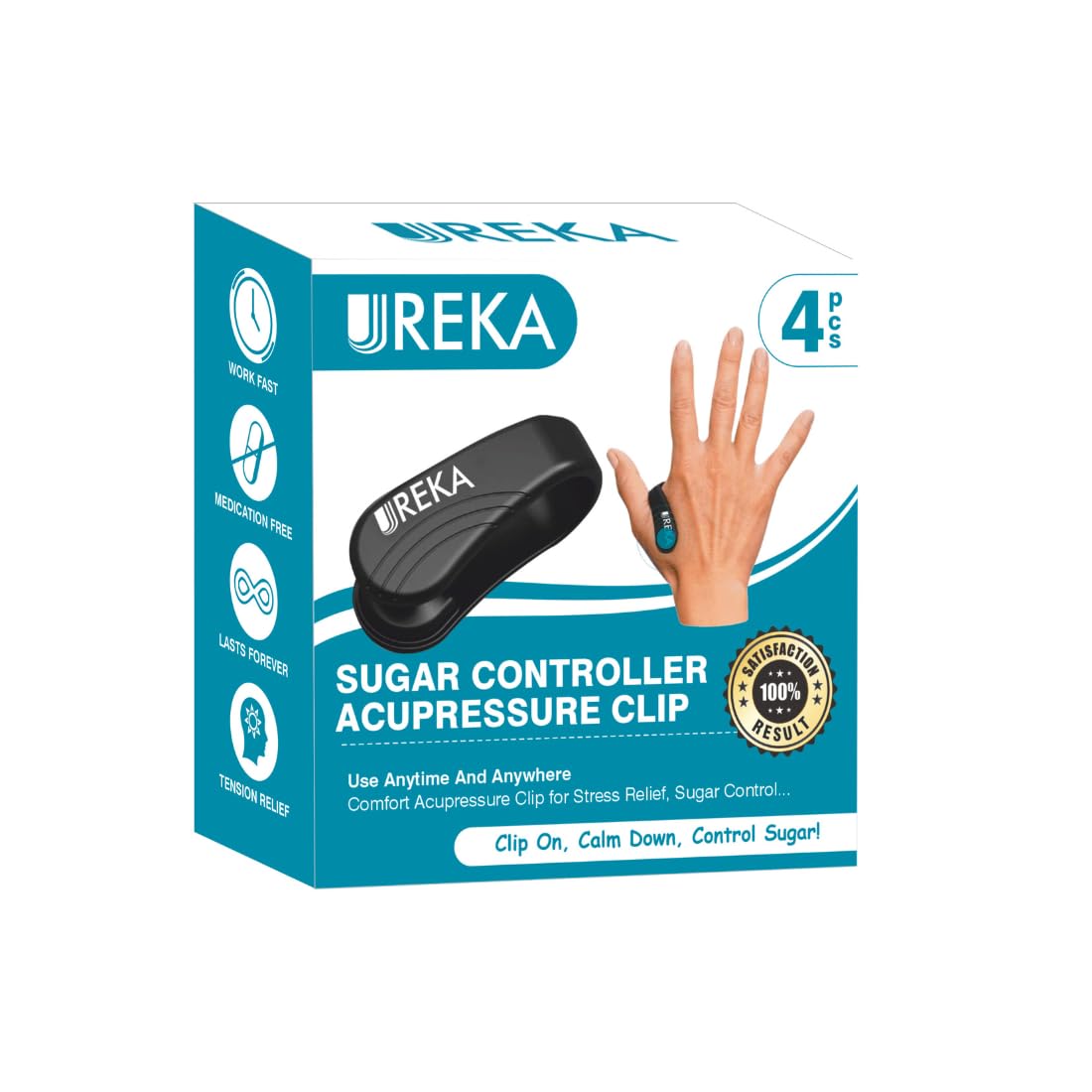 Sugar Control Li4 Acupressure Point Clip, Headache, Migraine &Tension Relief Light Weight, Supporting Acupressure Relaxation, Stress Alleviation, Pressure Point Clip, Massager (Pack of 2)