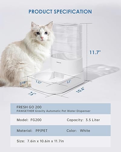 Miniatura 4 de Dispensador automático de agua para mascotas con 1 filtro para gatos y perros pequeños, dispensador de agua para perros de 1 galón3.5 L, fácil de