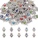 DIY Craft Geschenk: Hamsa Charms mit bösen Augen Perlen, perfekt zu DIY Geschenk für Geburtstagsfeier Gefälligkeiten, Mini-Schatz Geschenke, am Muttertag, Lehrertag, Valentinstag und Weihnachten.