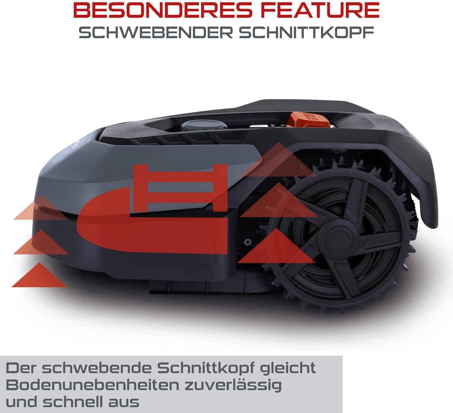 Practixx Robot Lawn Mower Floating Cutting Head Feature