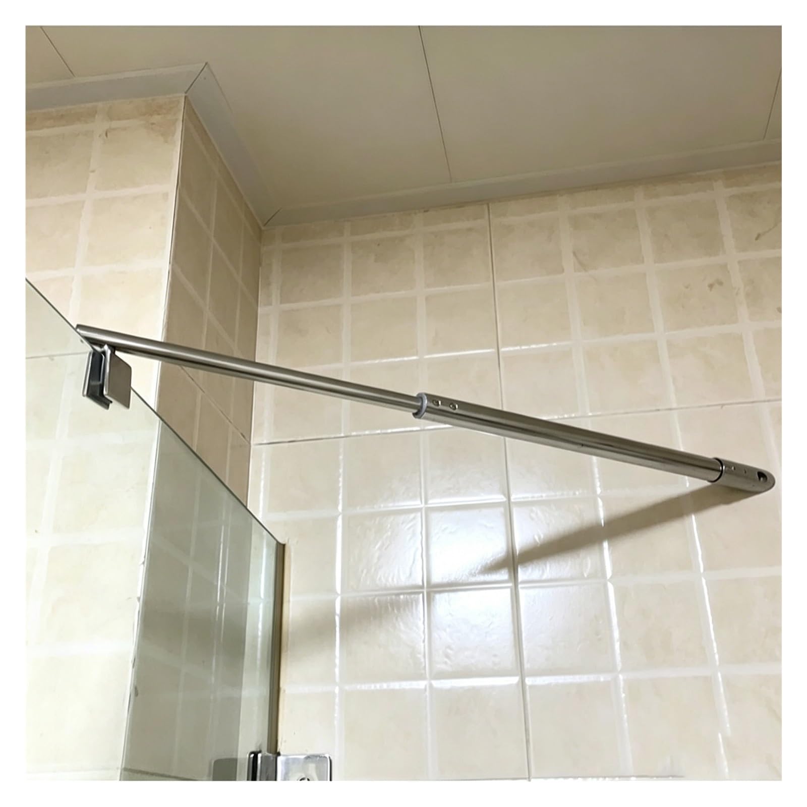 Haixhx A Style Stainless Steel Frameless Glass Support Rod，Swivel Pivot Shower Door Fixed Panel Stabilizer Brace For 8-12Mm Glass，30-120Cm Adjustable Length(,80-100Cm (31.2-39In))