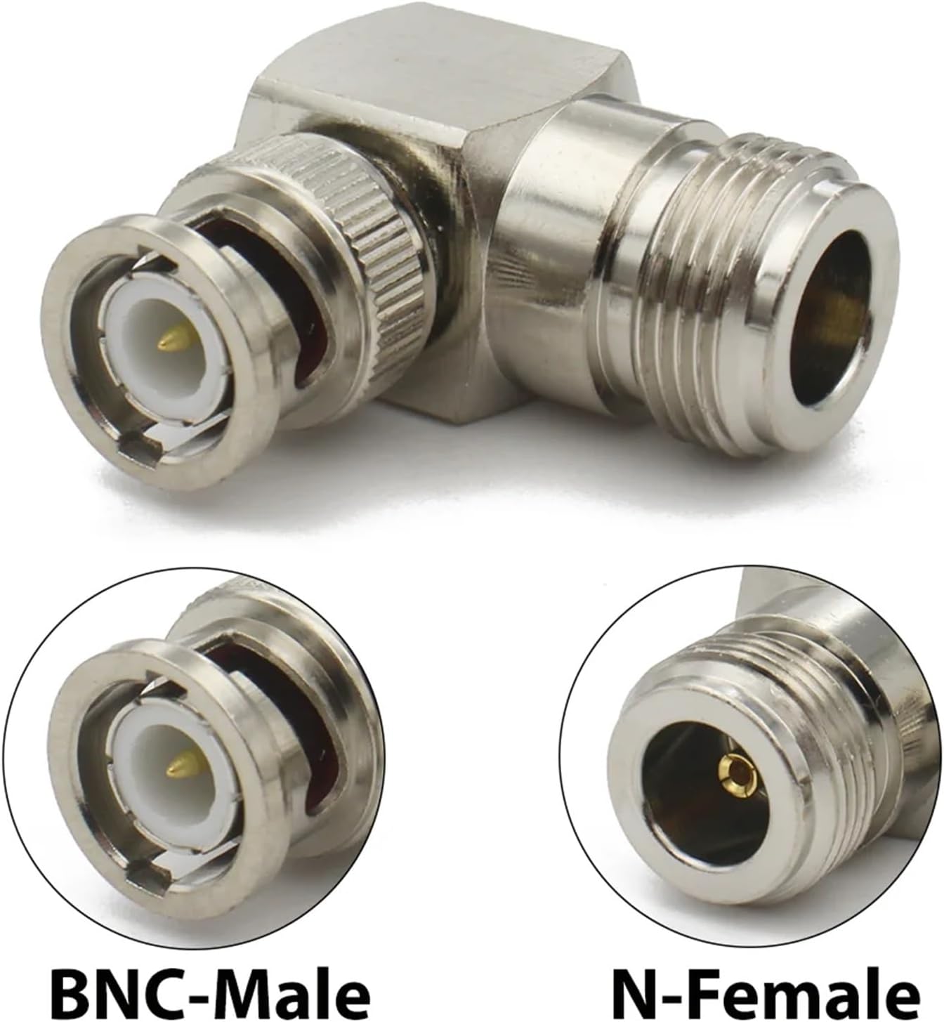 Coaxial Connector L16 N to BNC Male Female 90 Degree Right Angle Adapter Transmission Cable Wire Terminals(Type2,3PCS)