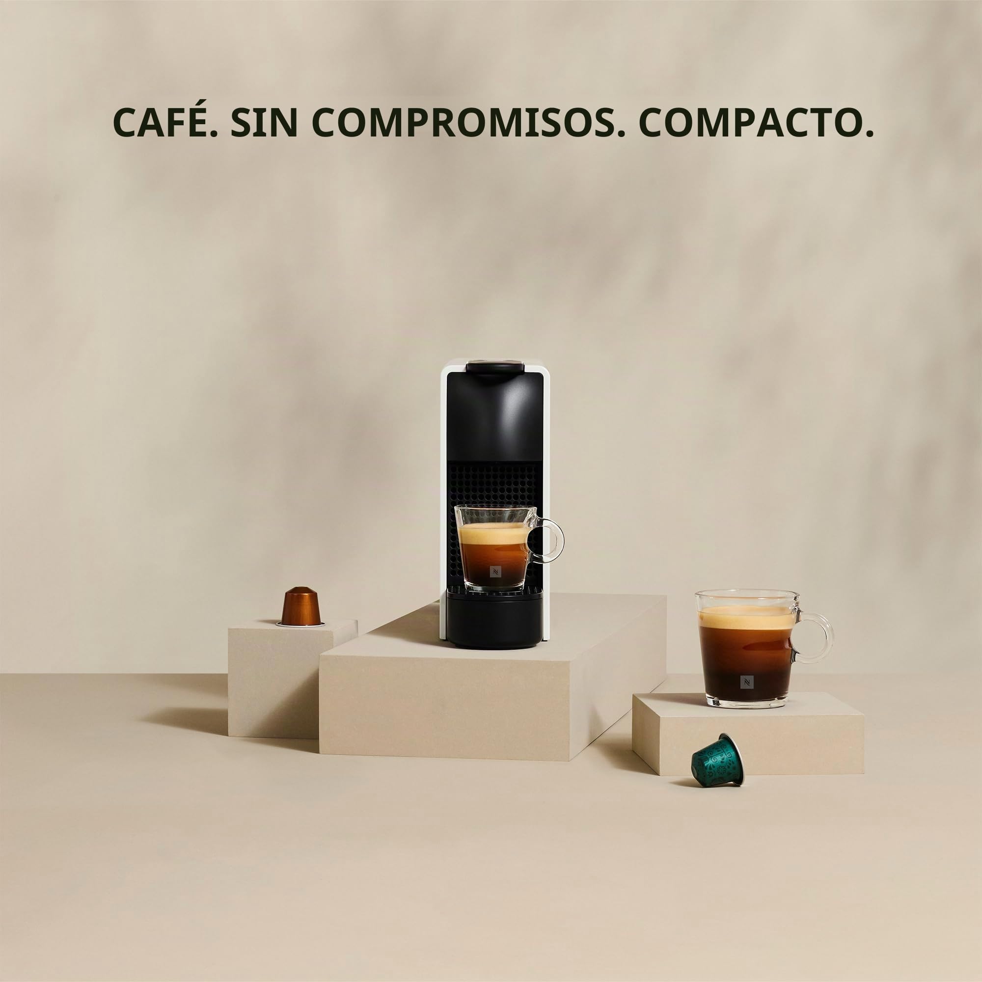 Krups Minimáquina de cápsulas de café NESPRESSO XN1101 Essenza | 1260W | blanco | Filtro de agua 0,7 litros y Siemens BRITA Intenza TZ70033A