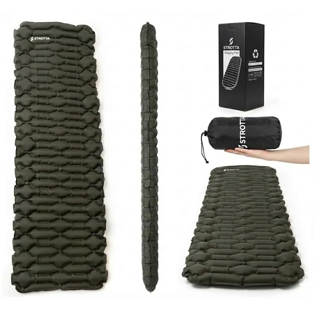 Sleepingo Sleeping Pad For Camping - Ultralight Sleeping Mat For Camping, Backpacking, Hiking - Lightweight, Inflatable & Compact Camping Air Mattress (Orange