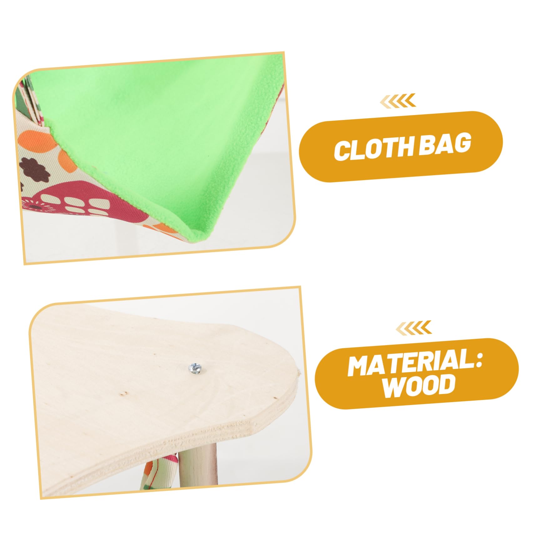 ifundom Hamaca Colgante para Hámster y Chinchilla Cama de Madera para Pequeños Animales Accesorio y Transpirable para Jaula de Hámster para Cobayas