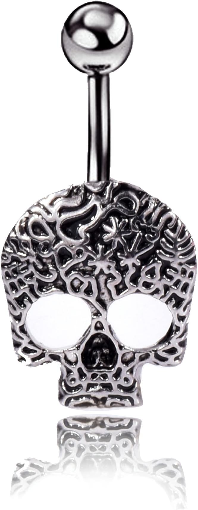 316L Steel Skull Face Dangle Belly Button Rings Navel Piercings Body Jewelry