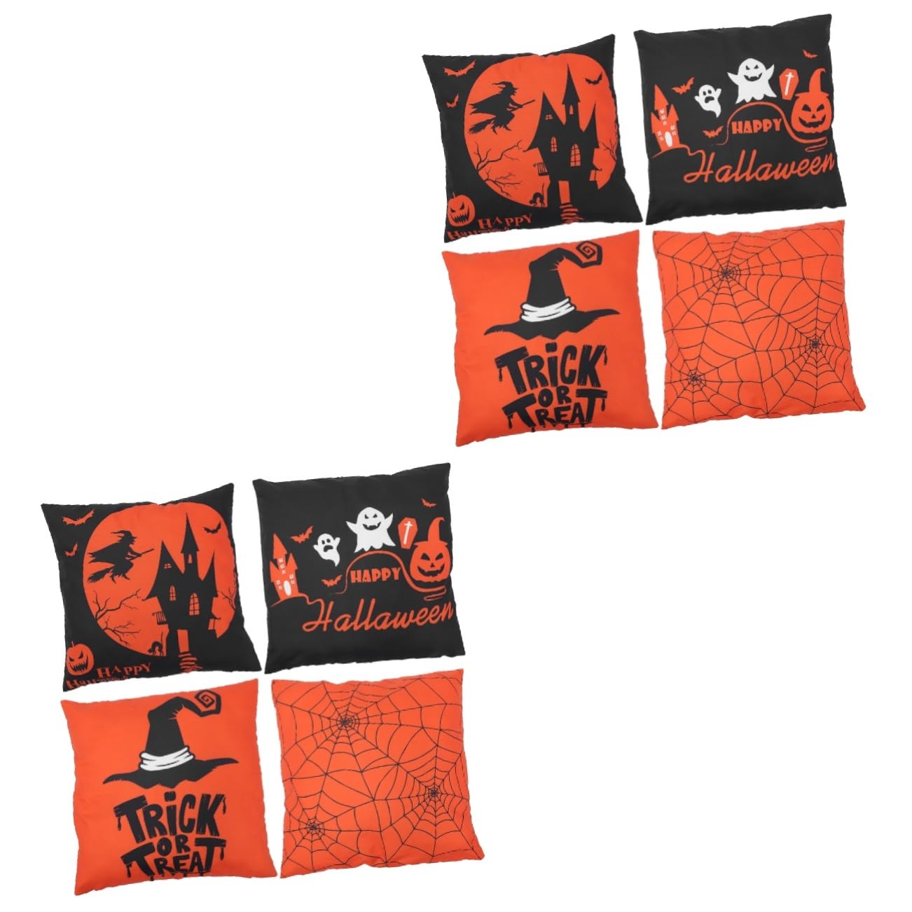 Lot de 2 housses de coussin pour Halloween Cabilock avec fermeture éclair