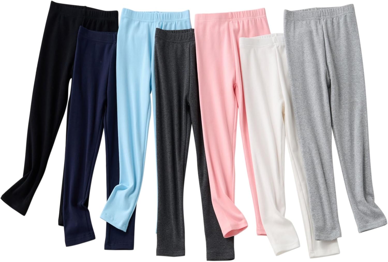 3 Pack Girls Full Length Cotton Basic Leggings Kids Thermal Footless Layering Tights Pants 3-12 Years - Image 7