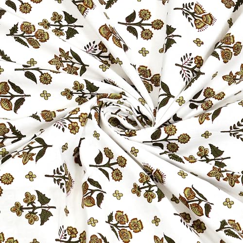 Image of BLOCKS OF INDIA Hand Block Printed 200 TC Cotton King Size Bedsheet (Brown BUTI)