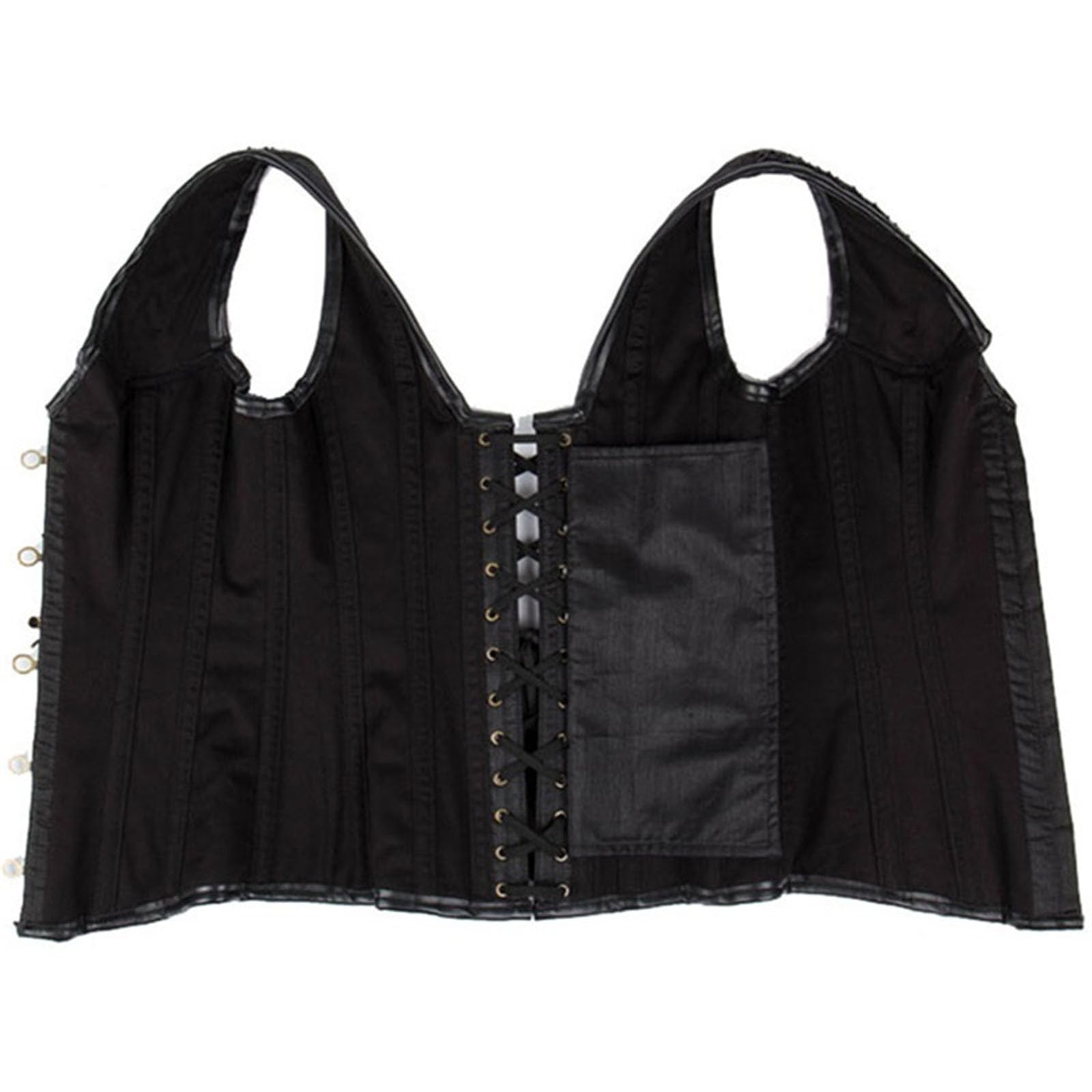 Generisch Corsetto gotico da donna con fibbie in metallo, design con fibbie in metallo, vestibilità aderente, ideale per Halloween e feste