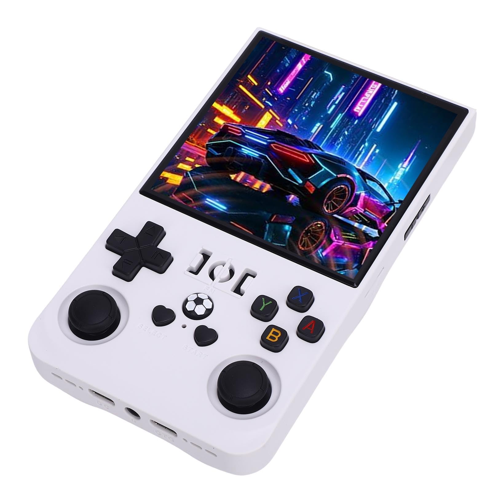 aqxreight Console de Jeu Portable Construit en 18 000 Jeux Écran 4 Pouces 720 X 720 Console de Jeu Portable 4000 MAh Blanche 128G équipée d'une de Haute de PortableJeu Rétro (64G)