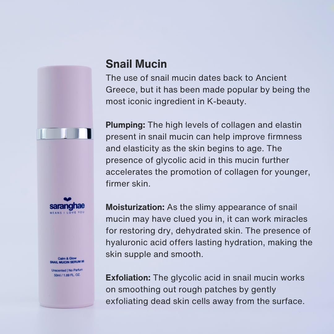 Saranghahe Snail Mucin Serum for Face with Niacinamide