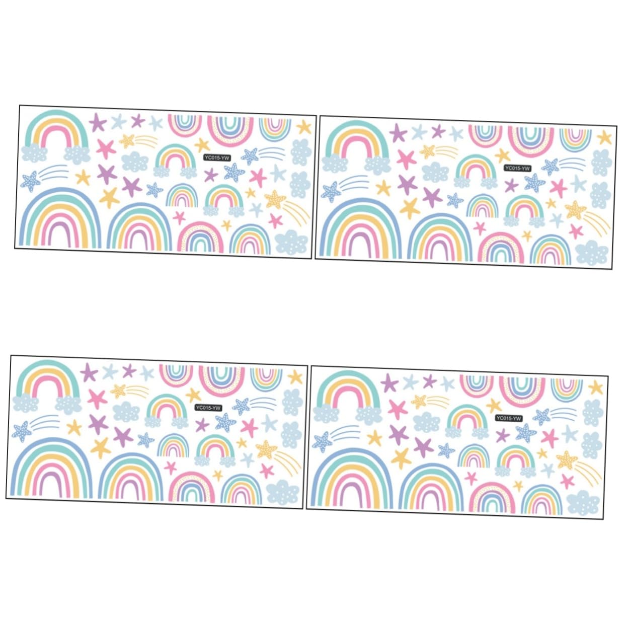 VICASKY 4feuilles Autocollants Muraux Lumineux Décorations Arc-ciel Pour Chambre Garçon Fille Autocollants Muraux Amovibles Éclairent