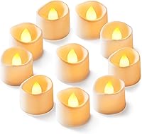 Vista 10 de Homemory Velas de té rojas que funcionan con pilas, más de 200 horas sin llama, parpadeantes, velas LED eléctricas de color para fiestas, bodas