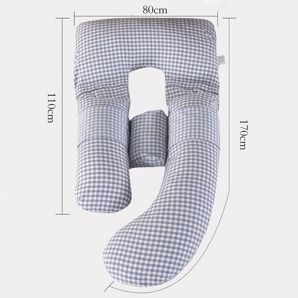 U Shaped Pregnancy Pillow, Full Body Pillow with Washed Cotton Removable Cover, Multiple Bed Maternity Pillow for Women & Adults Sleeping Help Support Head Back Belly, Red (Color : Red)