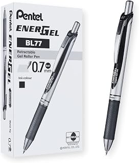 Pentel Energel XM Retractable Gel Pen with 0.7 mm Tip, Black, Pack of 12 (BL77-AO)