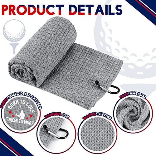 4 Pcs Golf Towel For Golf Bags With Clip Trifold Embroidered Golf Towels For Men Microfiber Waffle Pattern Golf Towel Golf Gifts Golf Accessories For Golf Fan 24 X 16 Inch (Novel Style) #TOP3
